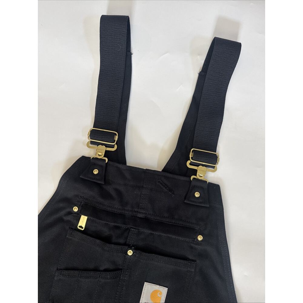 Carhartt Mens Black Duck Bib Overalls Relaxed Fit R01-M Size 34x32 USA MADE NWT - Picture 7 of 11